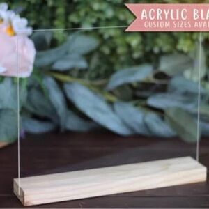Acrylic Blank with Wooden Base